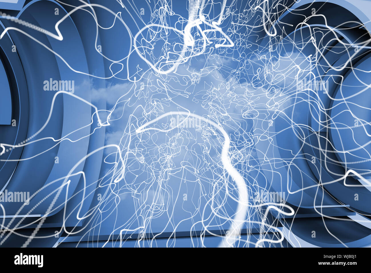 Abstrakte blaues Design in futuristischen Struktur Stockfoto