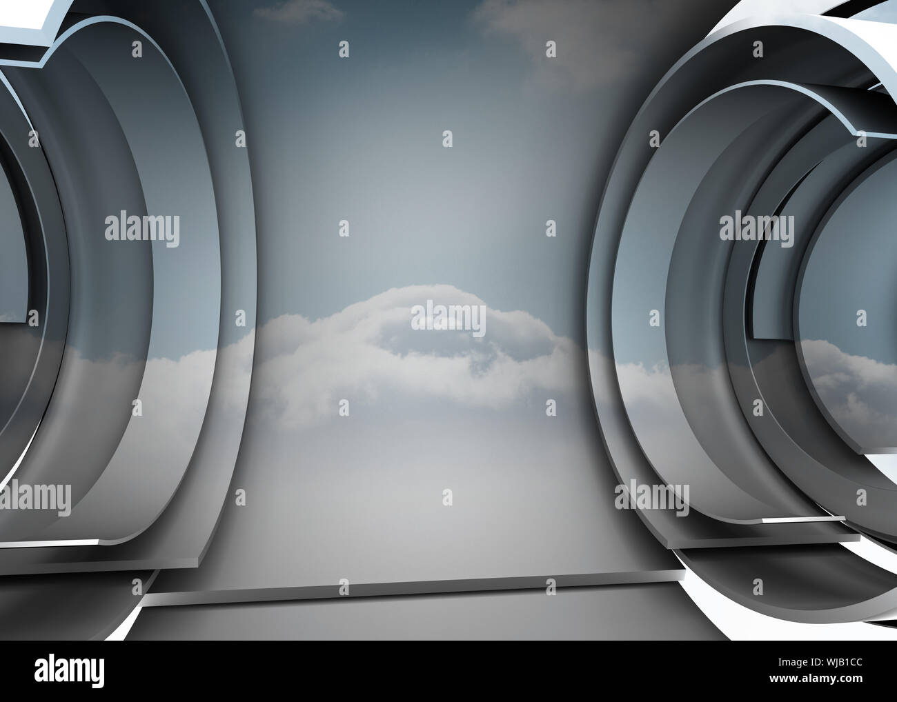 In einer futuristischen Struktur Wolke Stockfoto