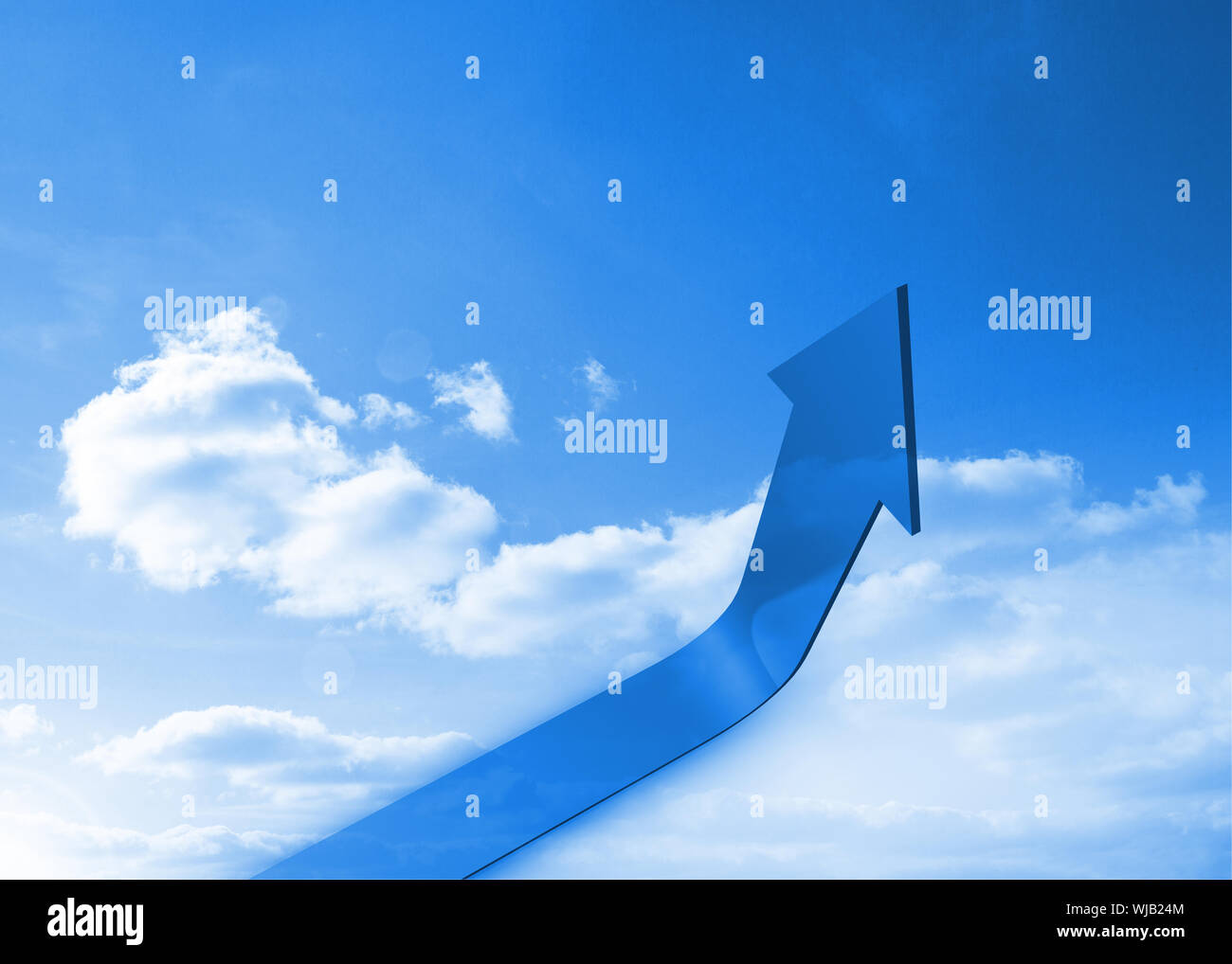 Pfeil in den Himmel blau Stockfoto