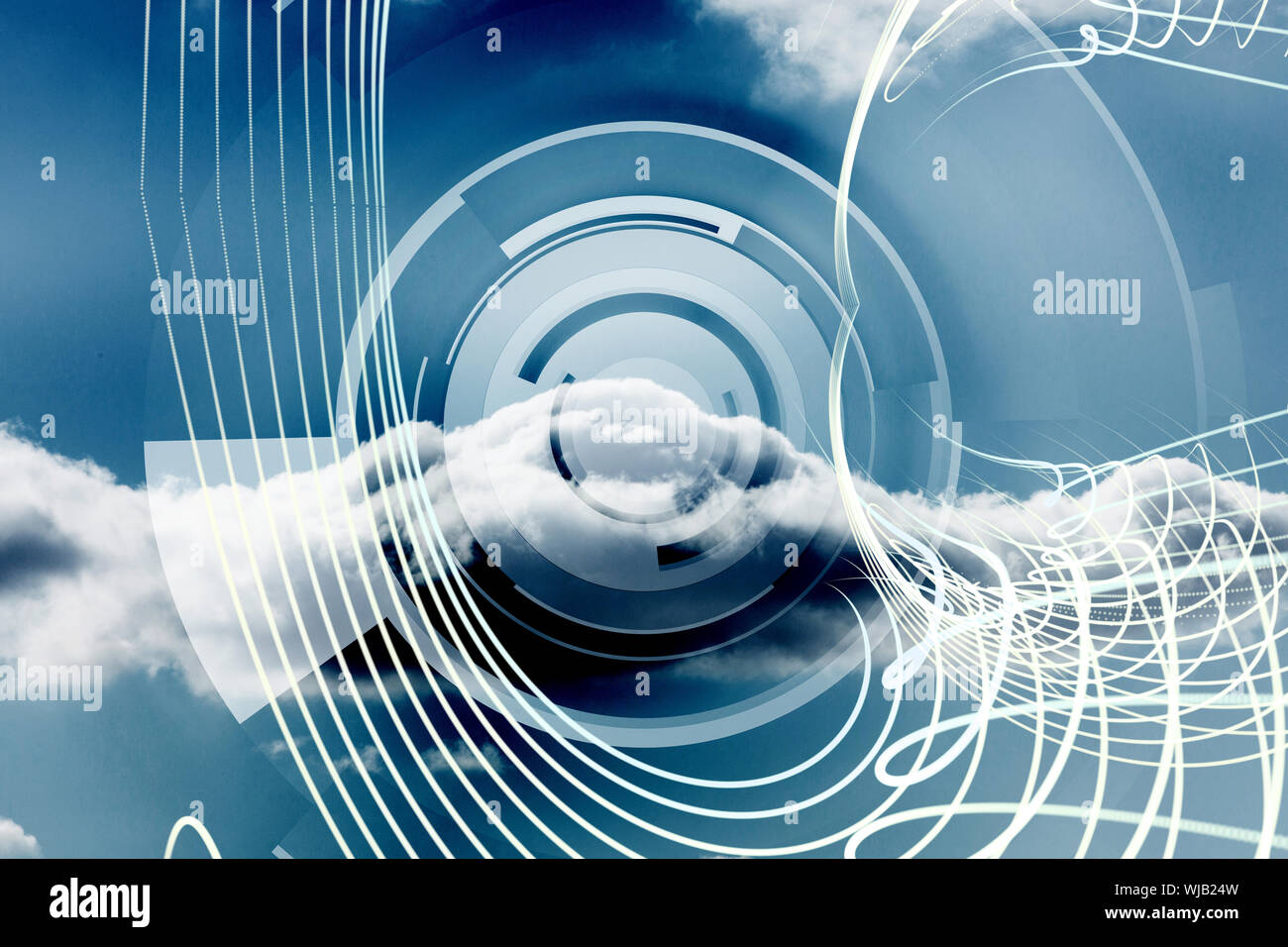 Energiekonzept auf einer futuristischen Struktur Stockfoto
