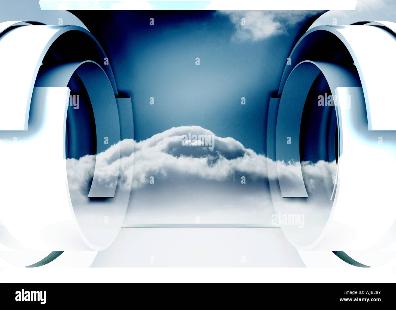 In einer futuristischen Struktur Wolke Stockfoto