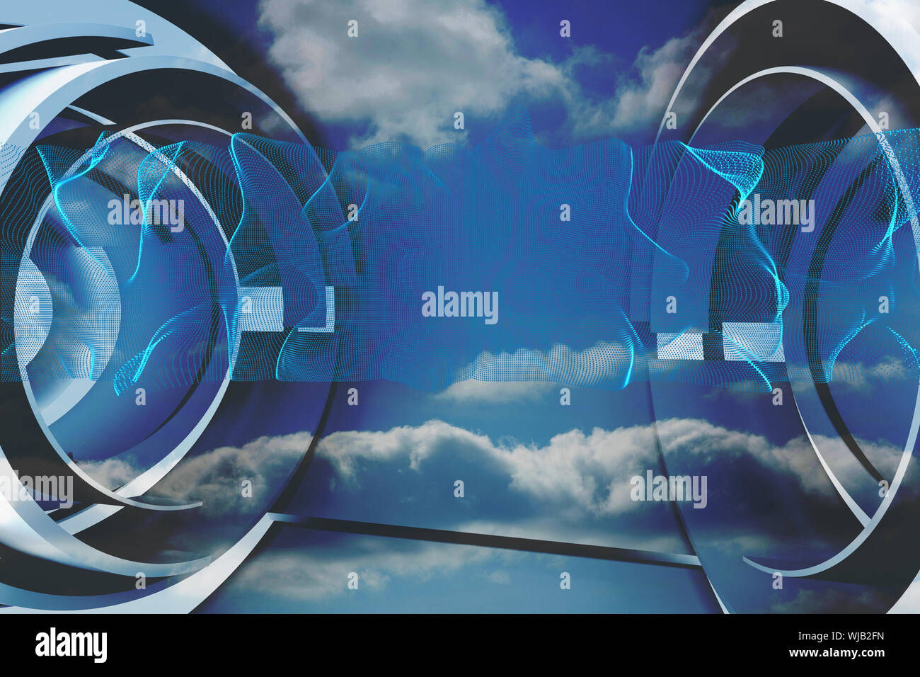 Abstrakte blaues Design in futuristischen Struktur Stockfoto