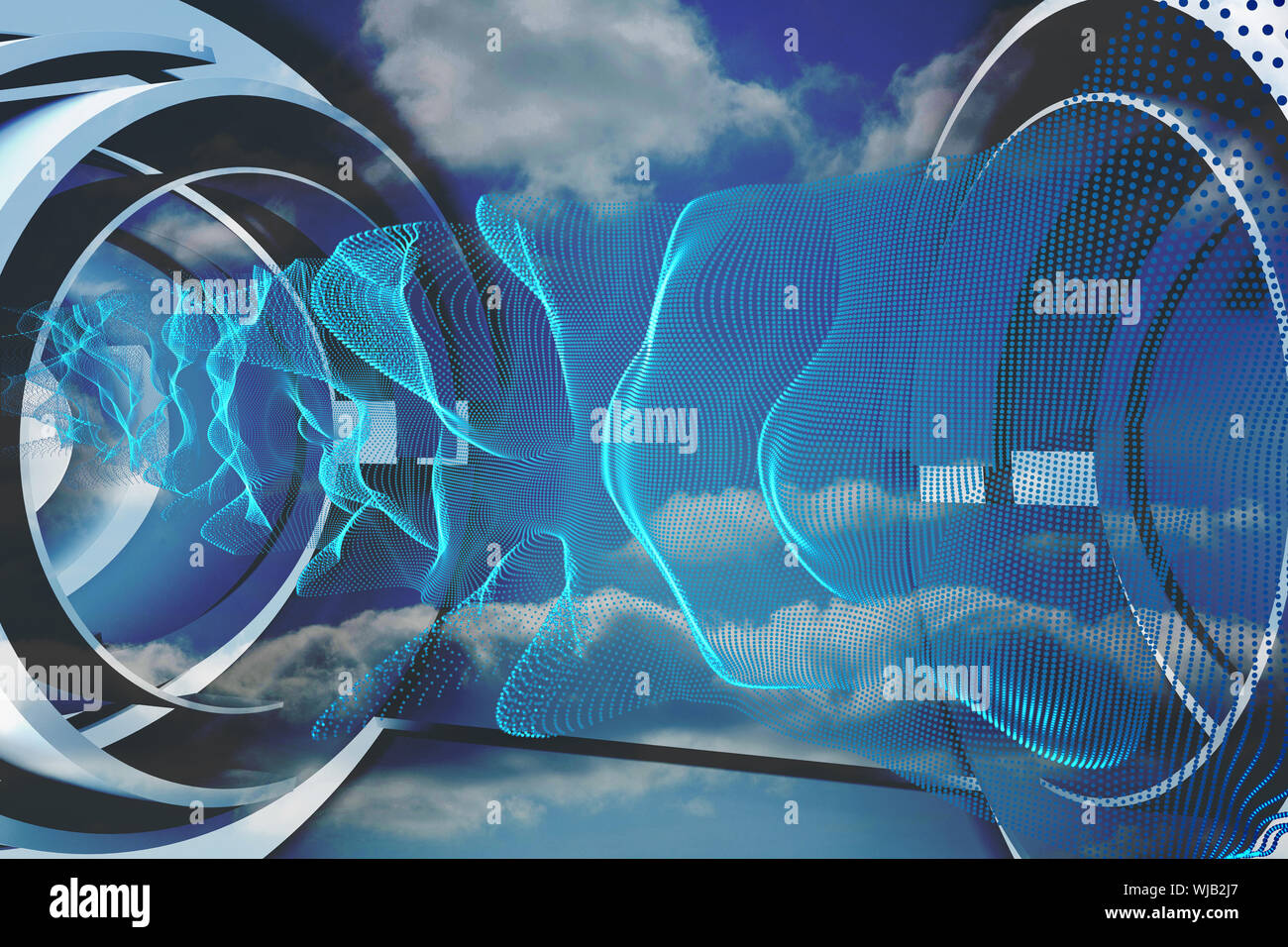 Abstrakte blaues Design in futuristischen Struktur Stockfoto