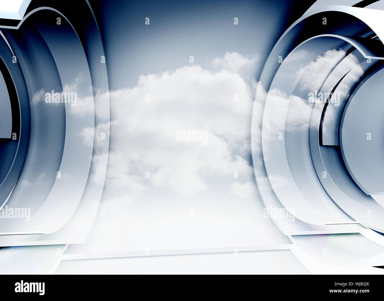 In einer futuristischen Struktur Wolke Stockfoto
