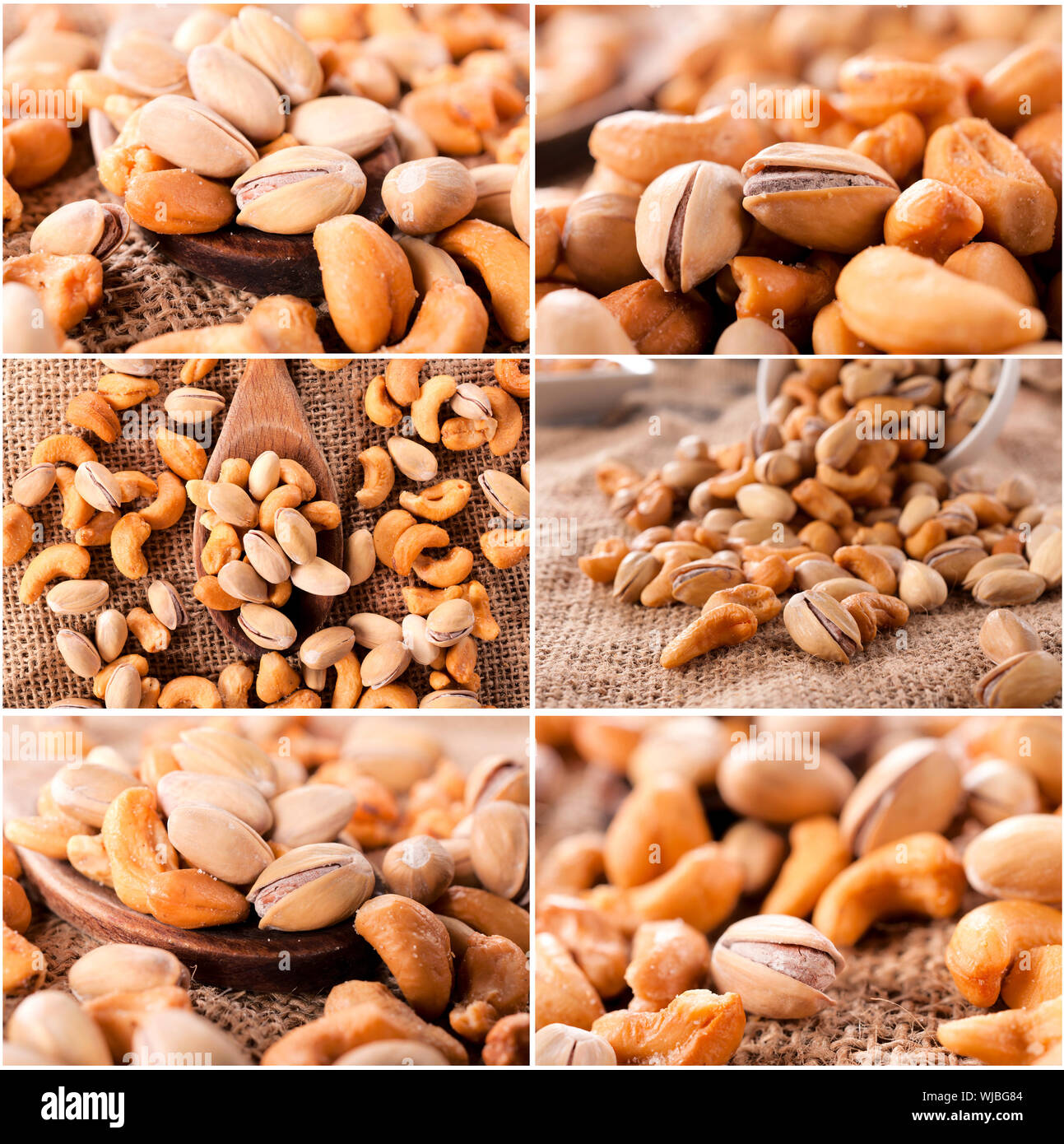 Muttern Mix mit gerösteten Cashewnuss und Pistazien Stockfoto