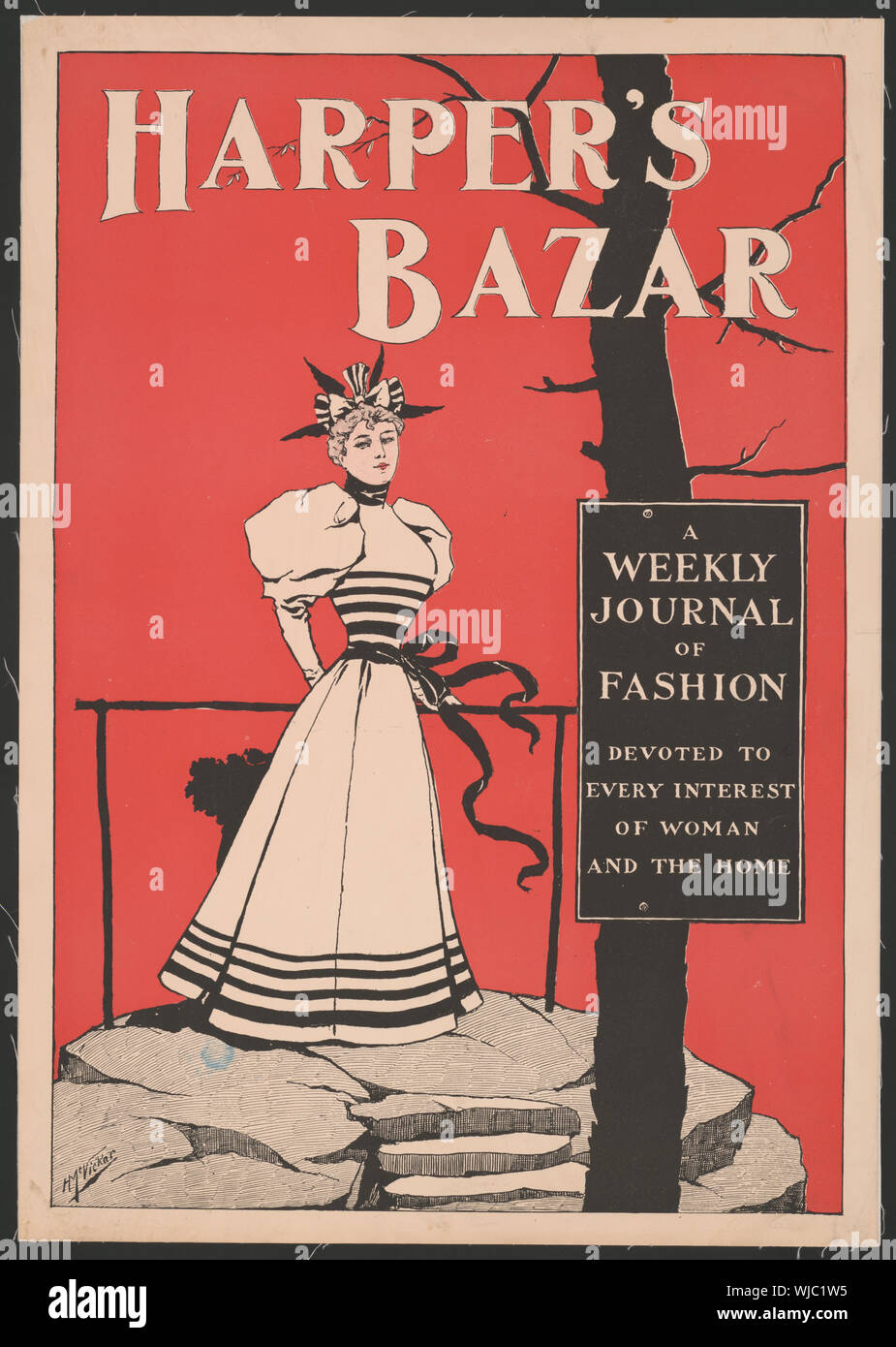 Harper's Bazar, eine wöchentliche Zeitschrift für Mode für jedes Interesse der Frau und die Heimat gewidmet Stockfoto