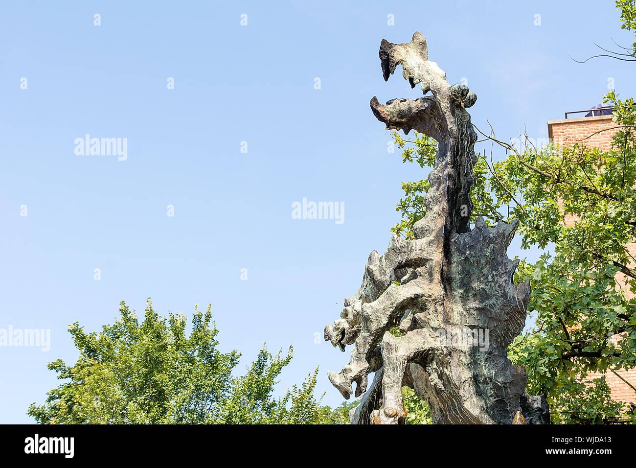 Drachen in der Nähe des Wawel Schloss Wawel in Krakau (Polen) Stockfoto