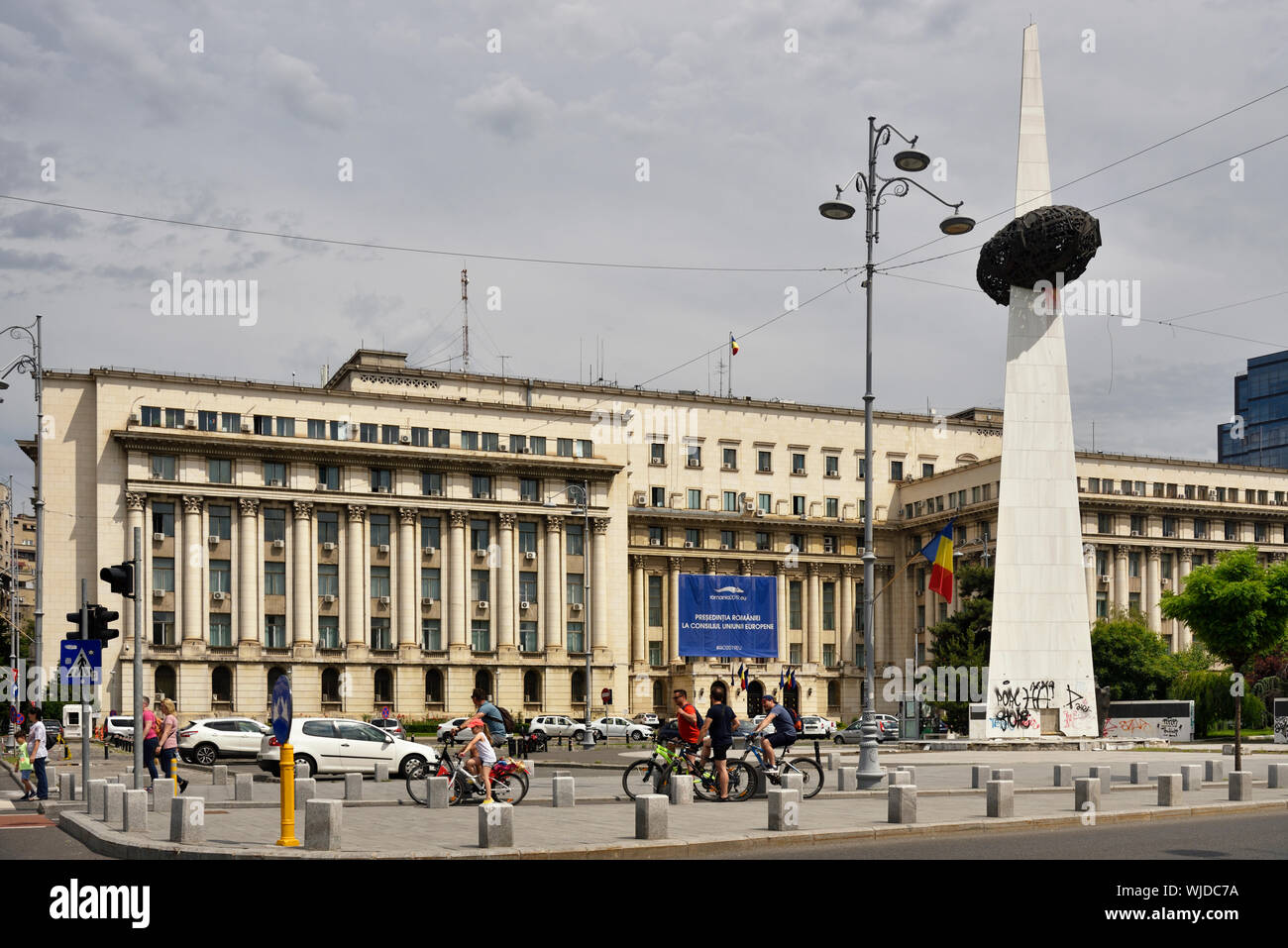 Das Gebäude der ehemaligen Zentralkomitee der Rumänischen Kommunistischen Partei. Auf dem Platz der Revolution, Bukarest, Rumänien Stockfoto