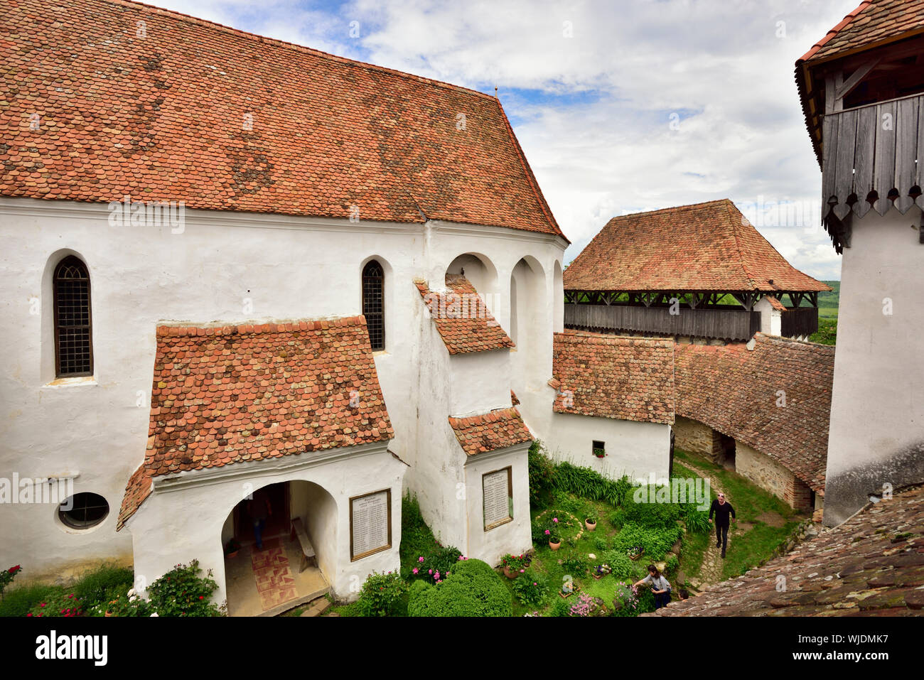 Die viscri befestigte Kirche wurde durch die Siebenbürger sächsischen Gemeinschaft in Viscri im 13. Jahrhundert erbaut. Es ist ein UNESCO Weltkulturerbe. Rumänien Stockfoto