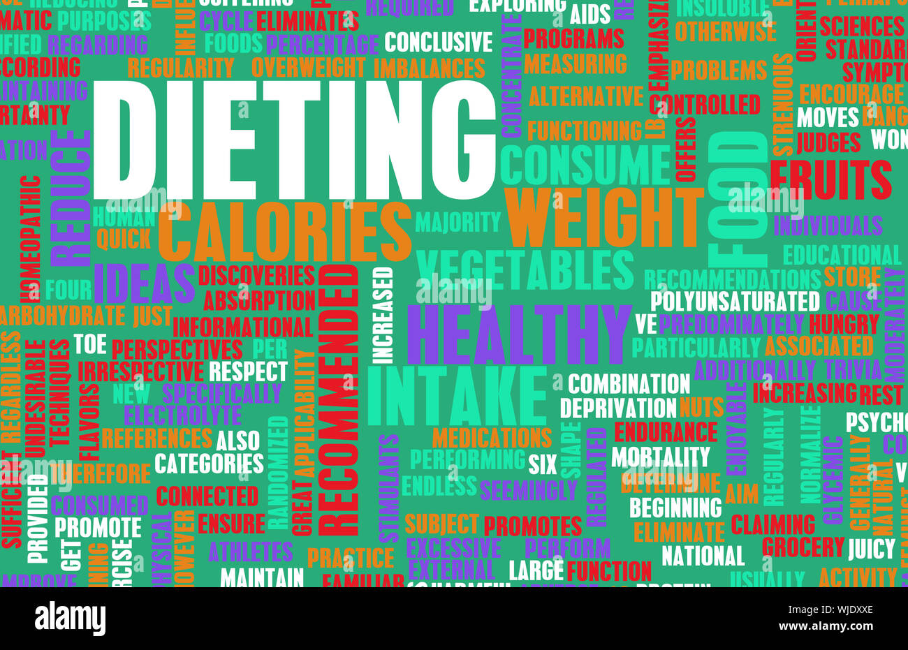 Diäten und Gewichtsverlust als ein abstrakter Begriff Stockfoto