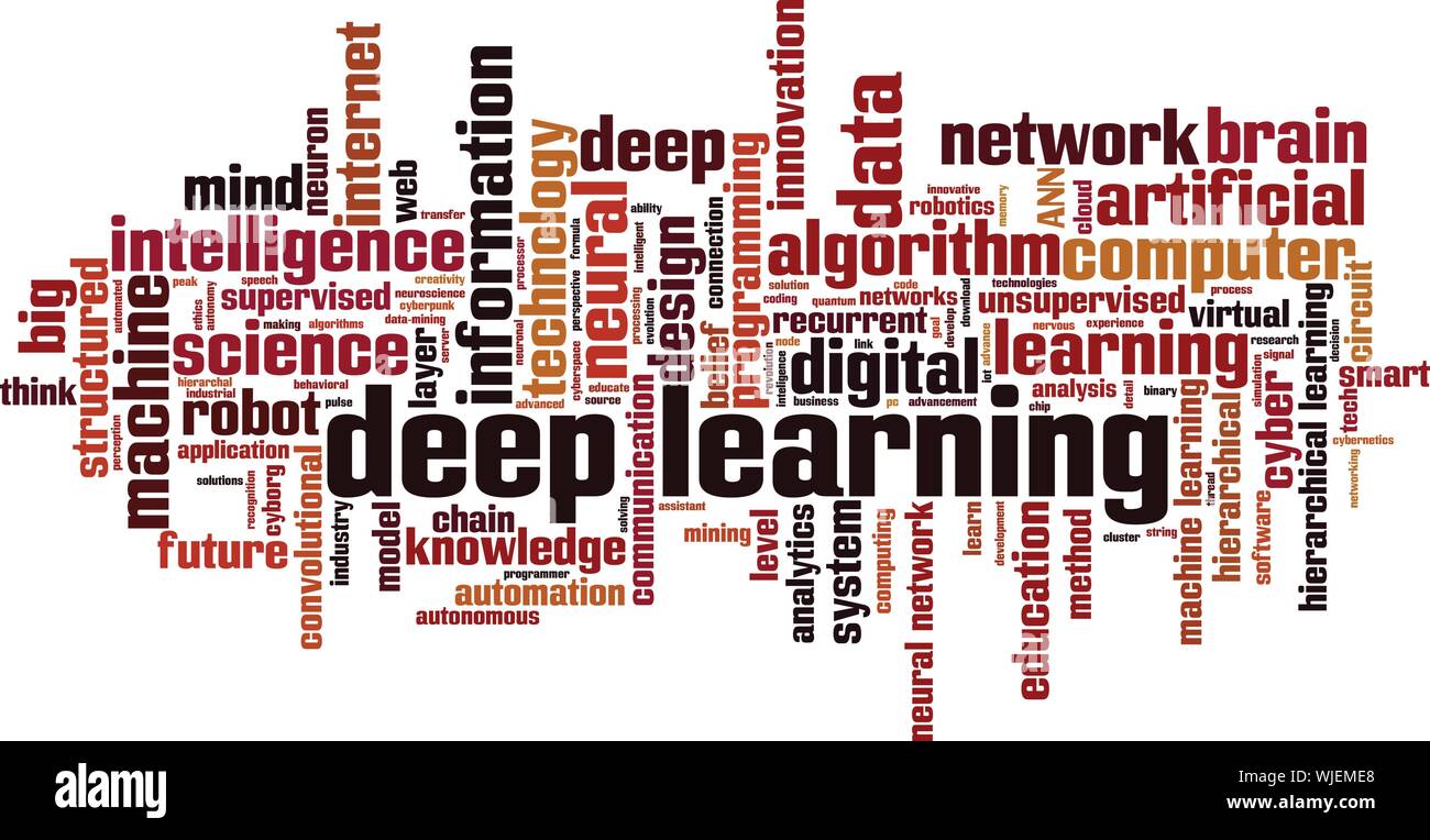 Vertieftes Lernen word cloud Konzept. Collage aus Worte über vertieftes Lernen. Vector Illustration Stock Vektor