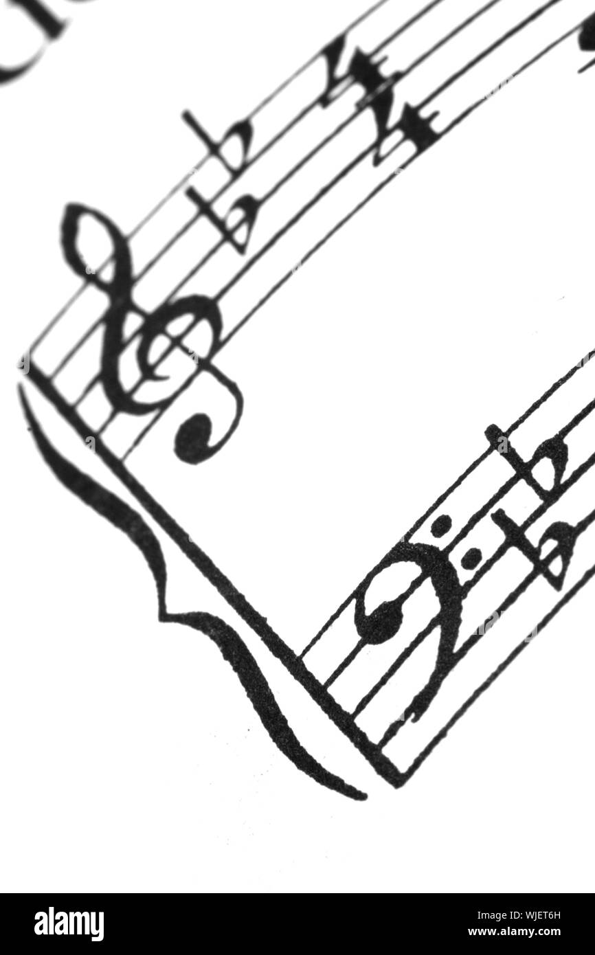 Musiknoten der noten nahaufnahme Ausgeschnittene Stockfotos und bilder Alamy