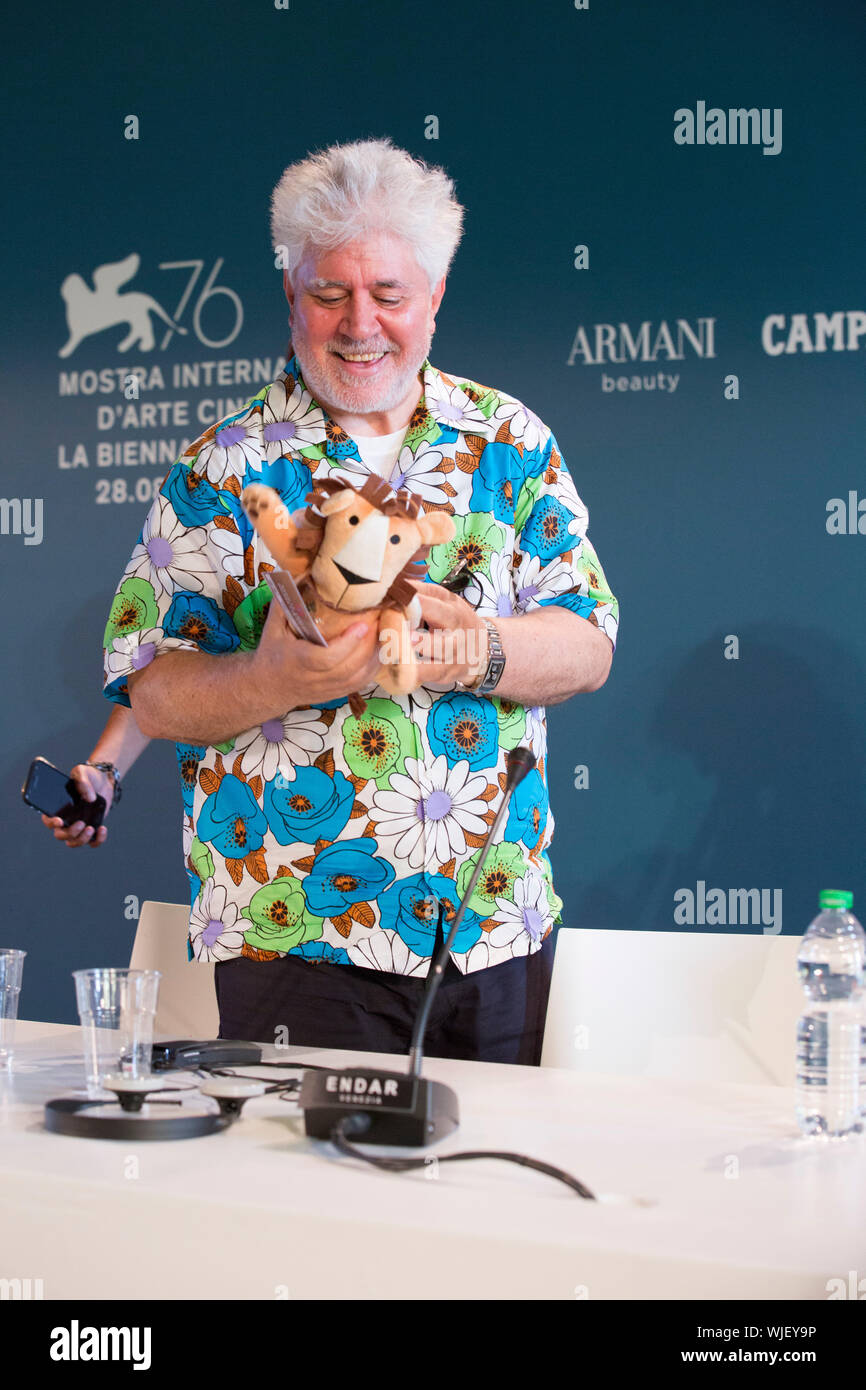 Pedro Almodovar Master Klasse Venedig Film Festival Stockfoto