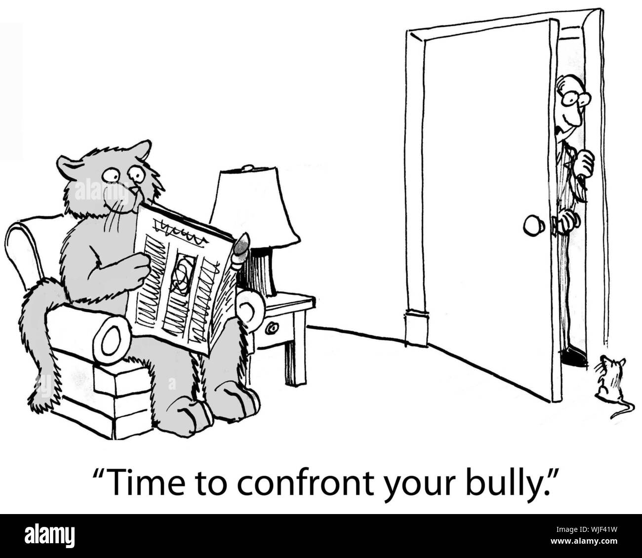 'Zeit zu Ihrem bully konfrontieren." Stockfoto