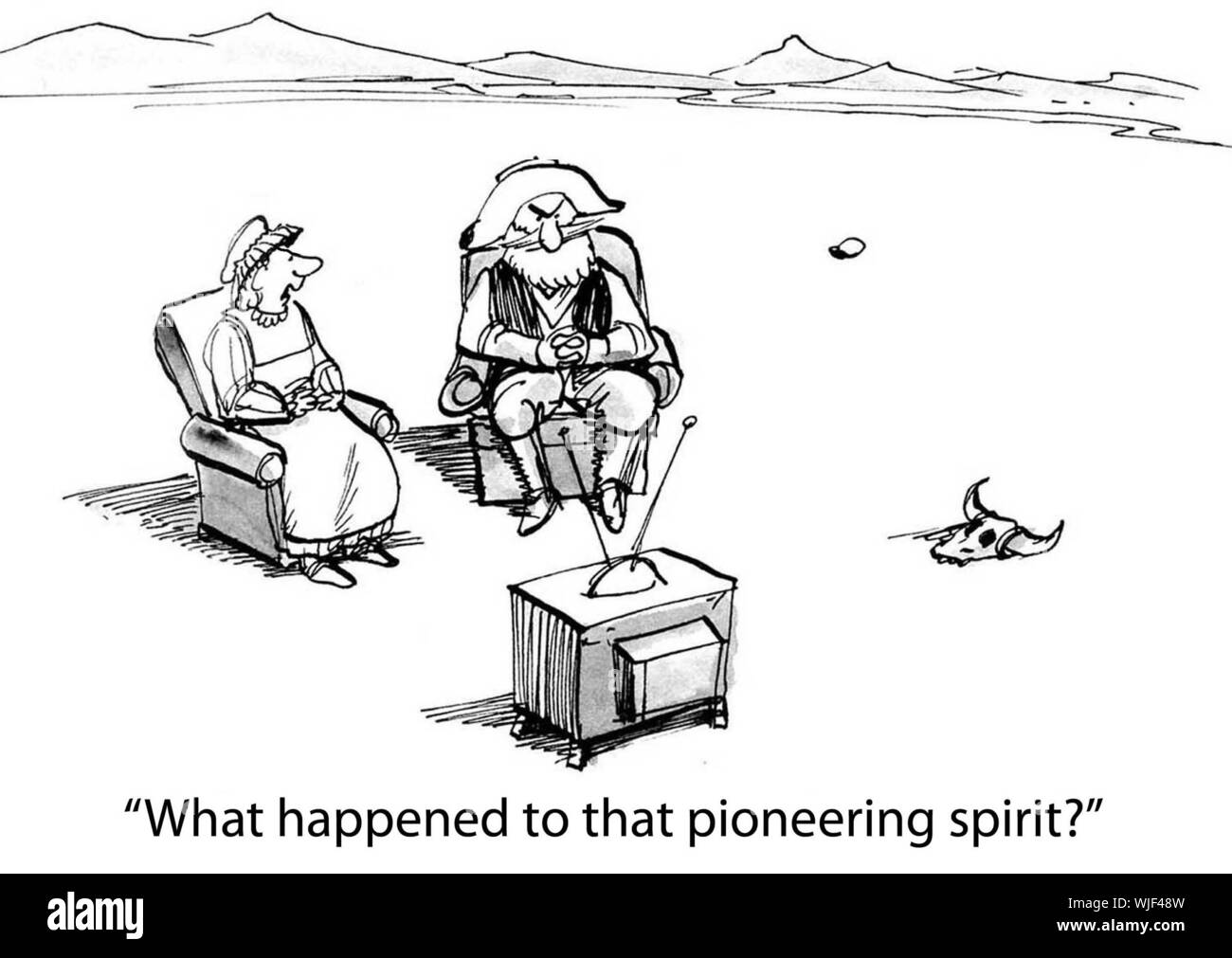 "Was geschah mit Pioniergeist?' Stockfoto