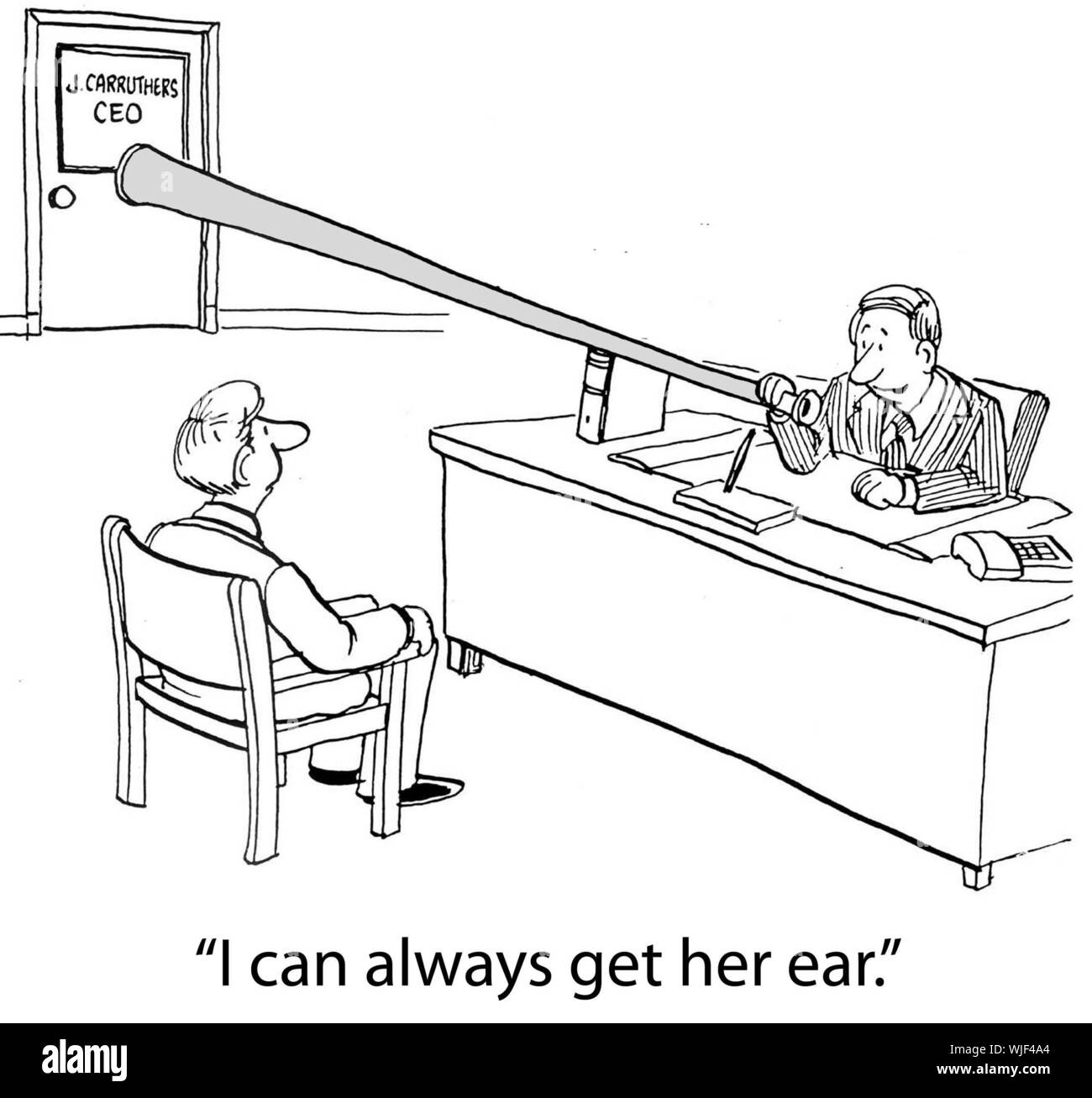 "Ich kann immer Ihr Ohr zu erhalten." Stockfoto