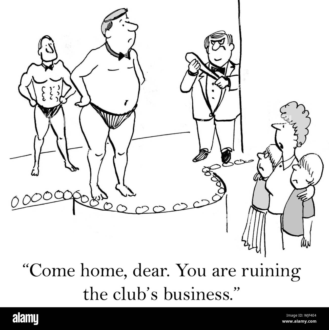 "Komm nach Hause, Liebe, sie ruinieren das Geschäft der Club". Stockfoto