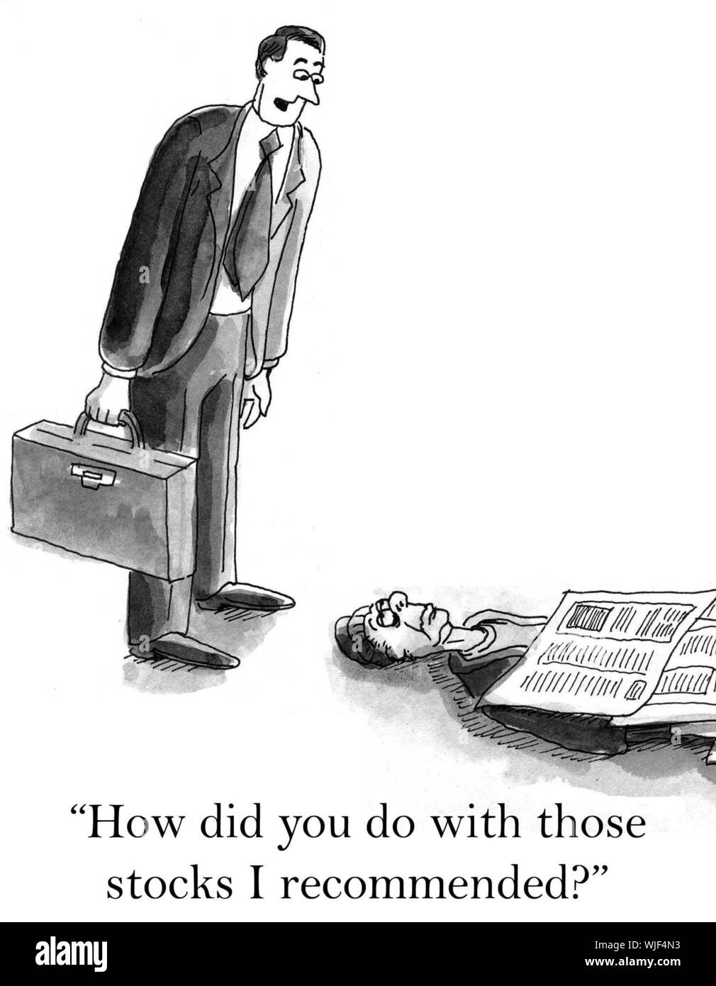 "Wie hast du mit diesen Aktien empfahl ich?' Stockfoto