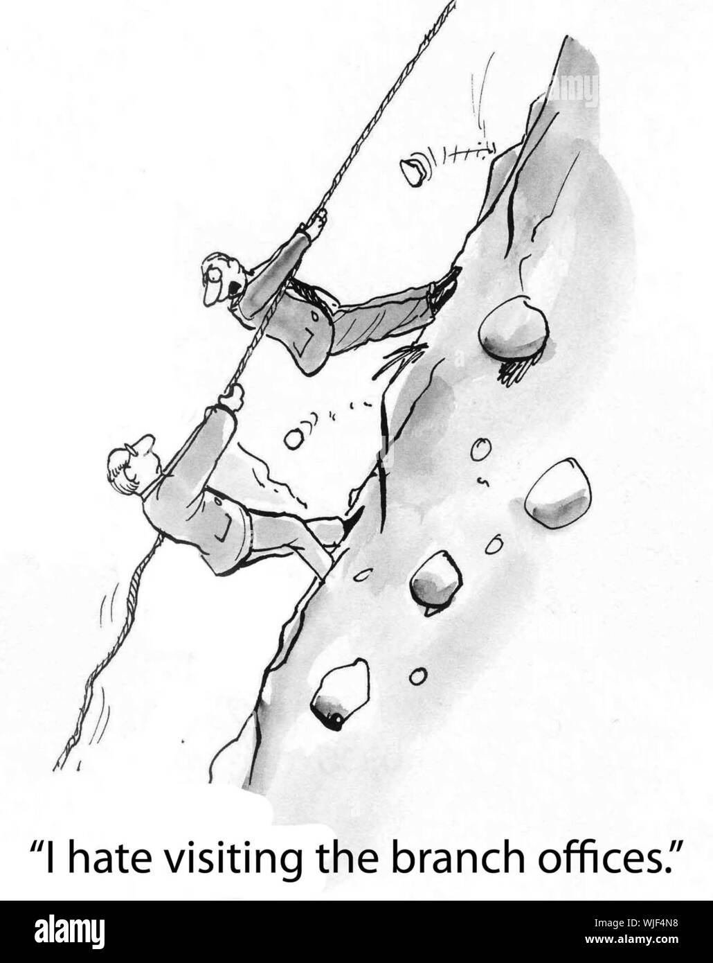 "Ich hasse den Besuch der Niederlassungen." Stockfoto