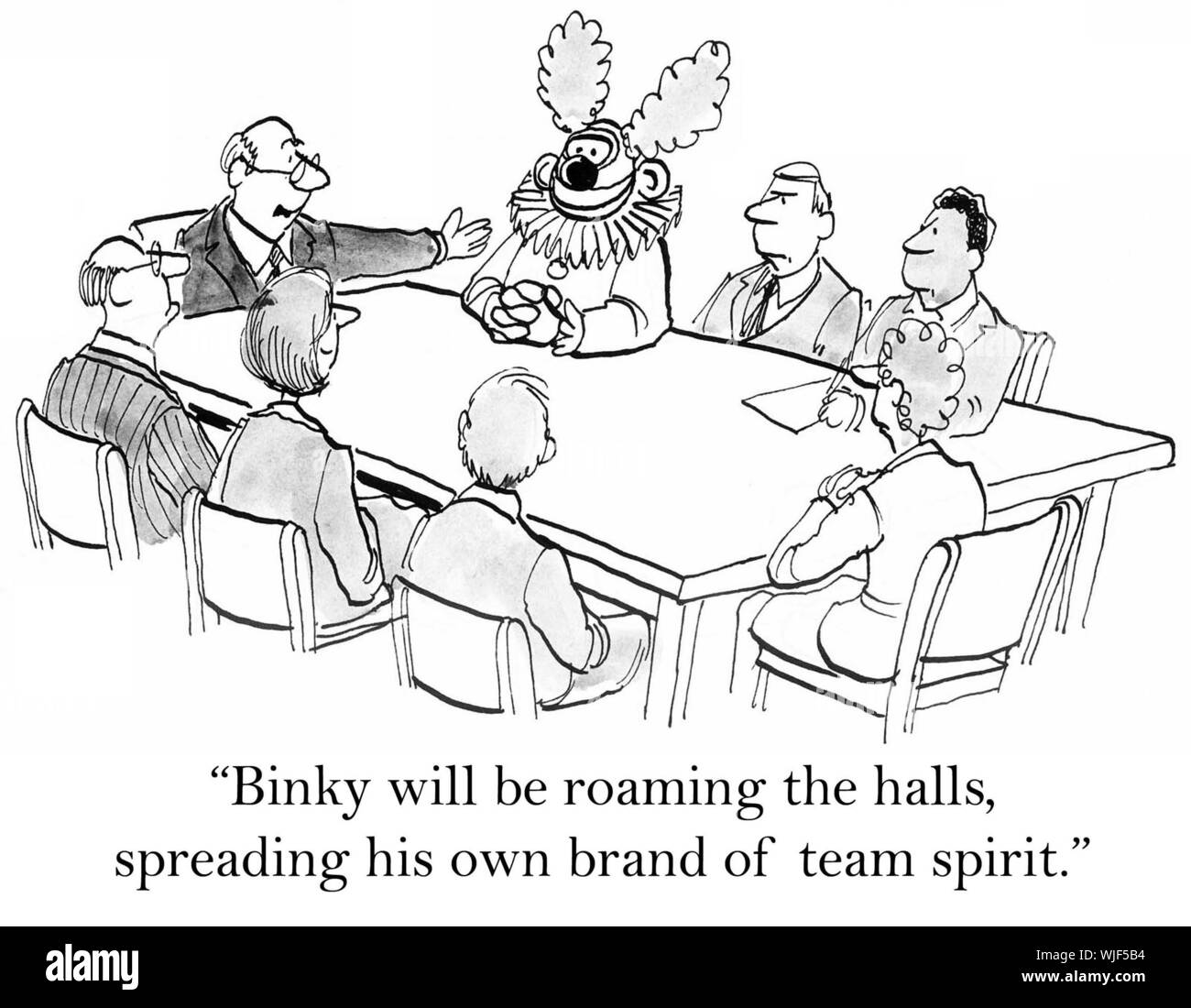"Binky wird Roaming die Hallen werden, seine eigene Marke der Teamgeist verbreiten." Stockfoto