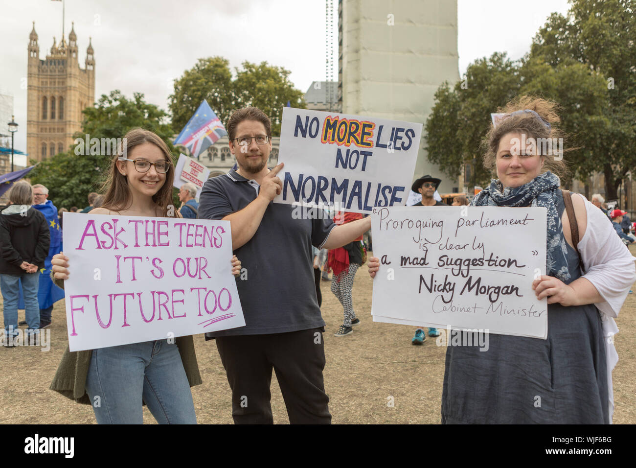 Westminster, London, Großbritannien. 3. Sep 2019. Tausende von Pro Europe Demonstranten März außerhalb des Parlaments für den Putsch zu verschrotten. Penelope Barritt/Alamy leben Nachrichten Stockfoto