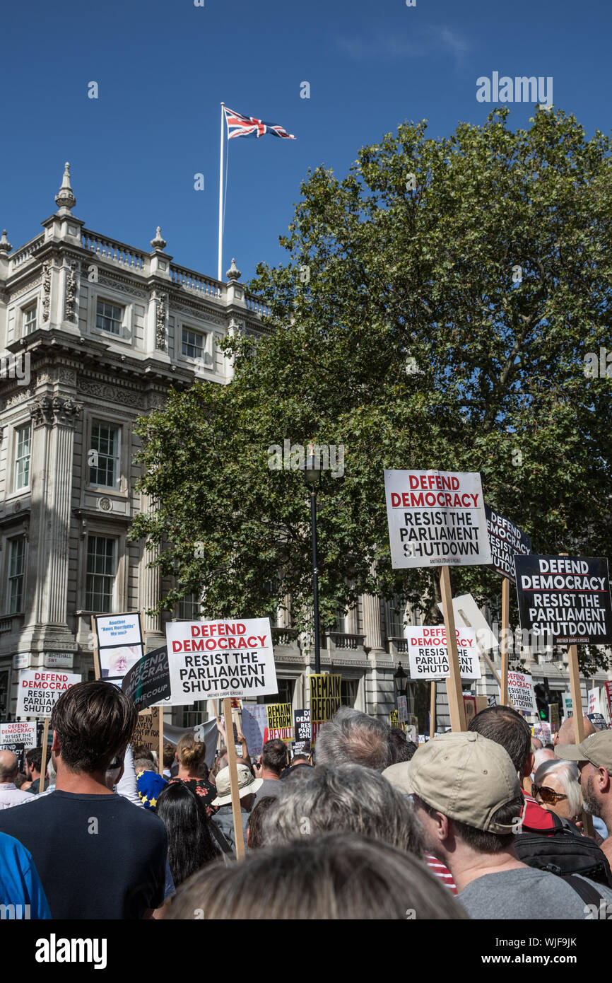 Pro Demokratie Rally, London, 31. August 2019 Stockfoto