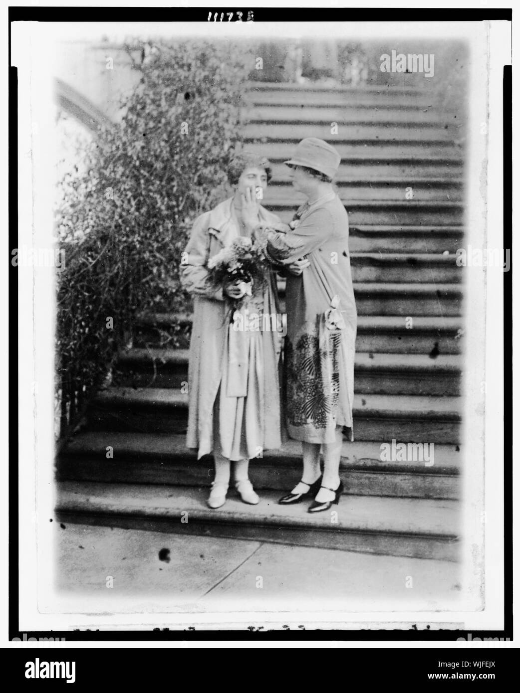 Helen Keller Lesung Frau Calvin Coolidge's Lippen, mit ihrer Hand Stockfoto