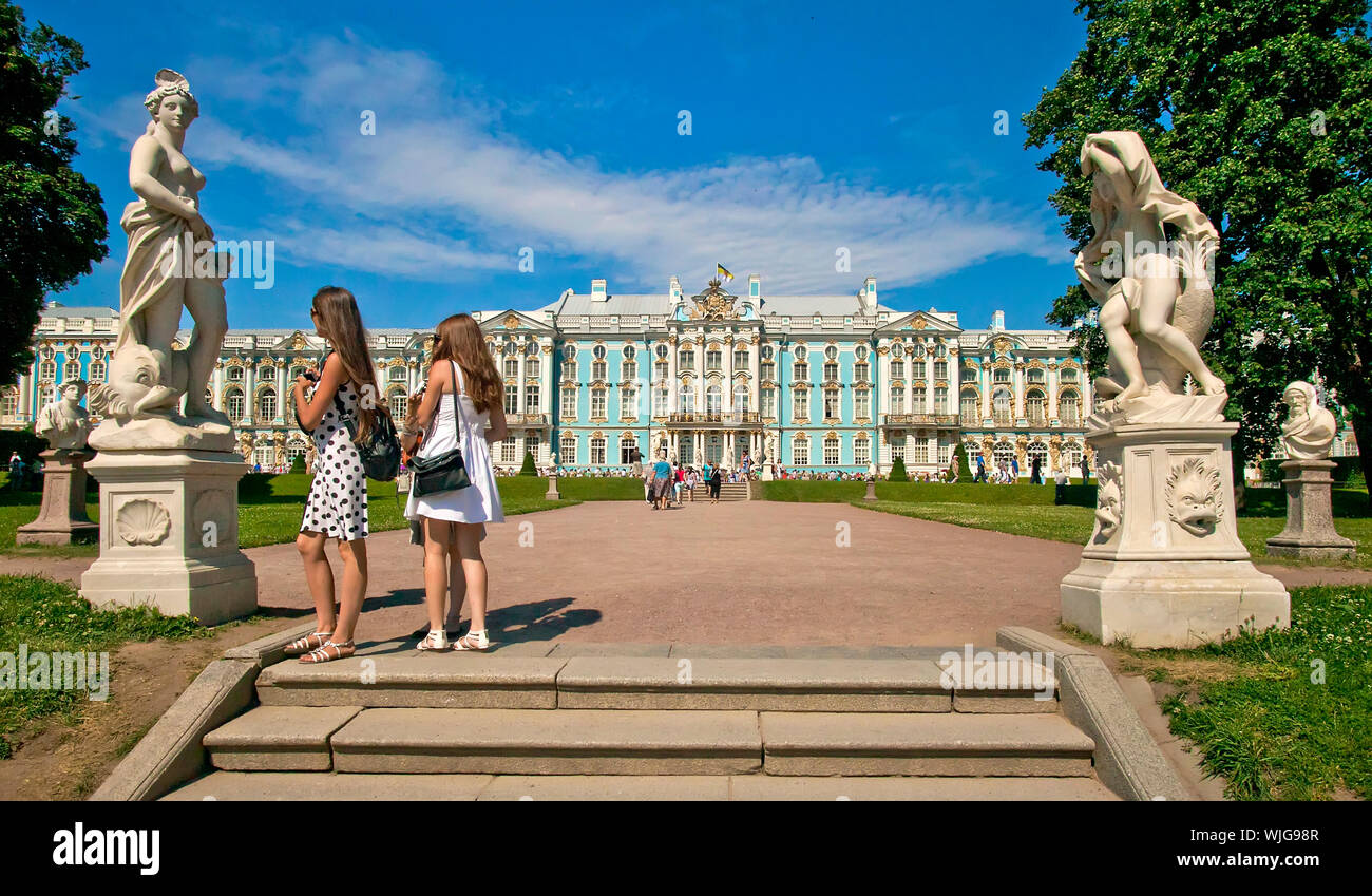 Katharinenpalast, Puskin; Sankt Petersburg, Russland Stockfoto