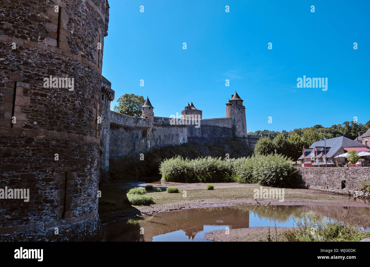 Äußere Aufnahme der Burg. Stockfoto