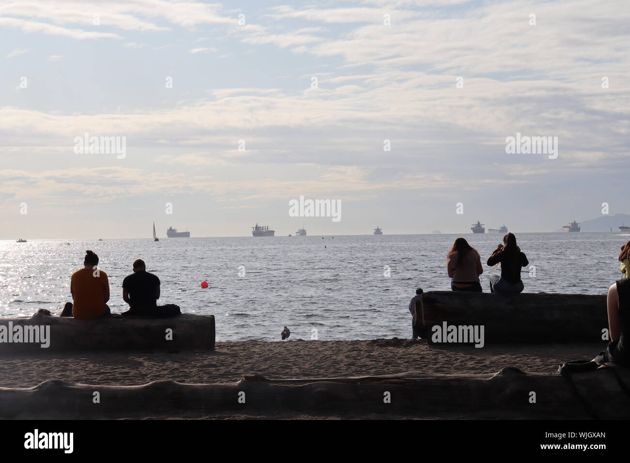 Am späten Nachmittag am English Bay Beach Stockfoto