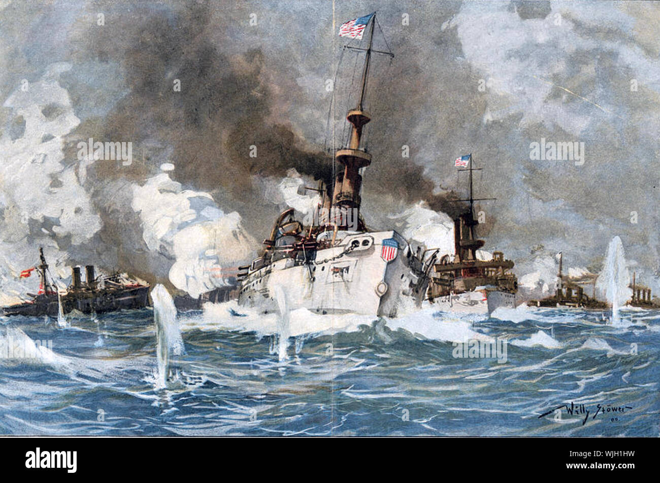 Schlacht von SANTIGO de Cuba 1898 Stockfoto