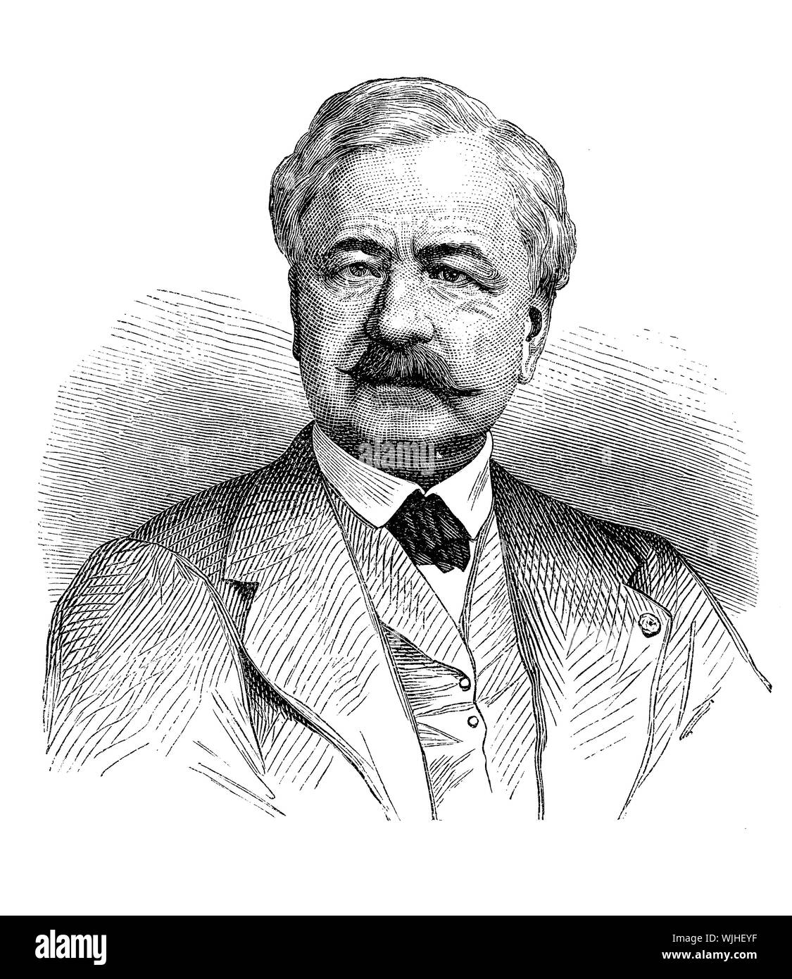 Porträt von Ferdinand De Lesseps französischer Diplomat und Entwickler von Suez Kanal, die in 1869 das Mittelmeer und das Rote Meer verbunden Stockfoto