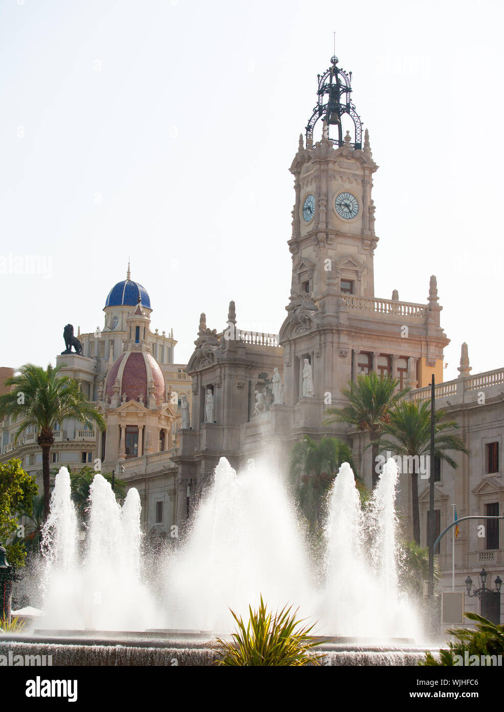 Valencia Plaza del Ayuntamiento Stadt Rathausplatz in Spanien Stockfoto