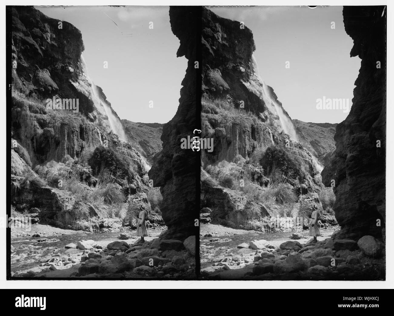 Herodes heiße Bäder von callirhoe. Wady Zerka Main. Der heiße Strom in den Boden der Schlucht Stockfoto