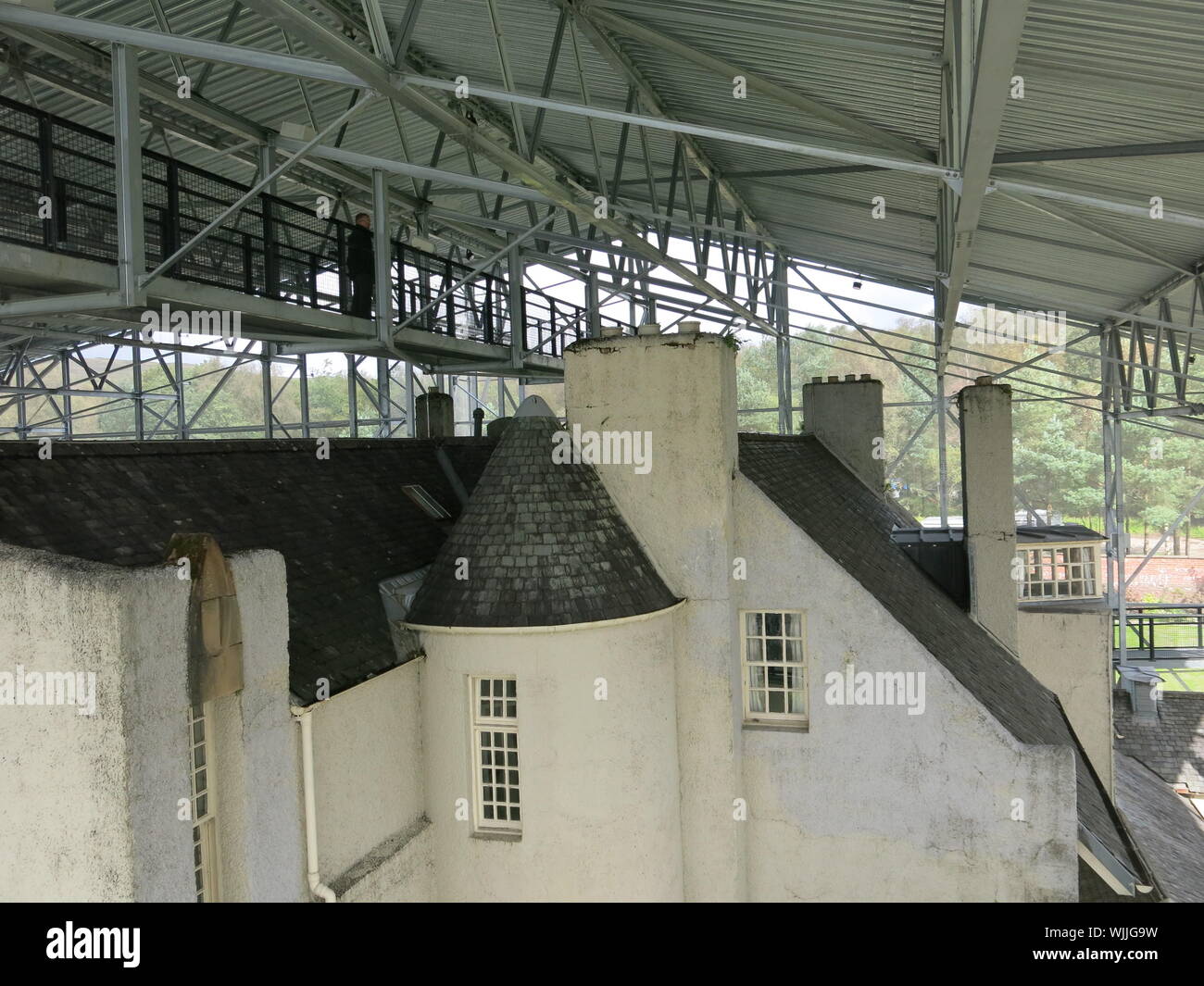 Externe Gehwege in der high-tech 'Box' über den Hügel errichtet bieten einzigartige Chancen Mackintosh's Architektur aus allen Blickwinkeln zu betrachten. Stockfoto