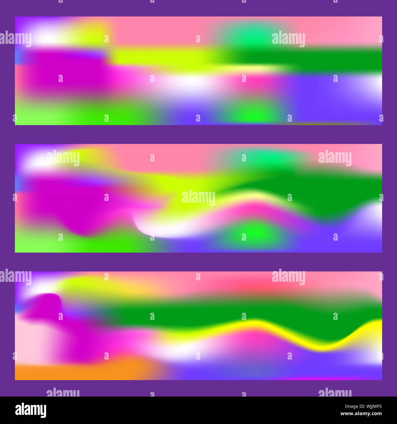 Abstrakte fluid 3D-Formen trendy flüssigen Farben Banner gesetzt. Grafik Berg Zusammensetzung Abbildung. Moderne Vorlage für Broschüre, Faltblatt, Flyer Stockfoto