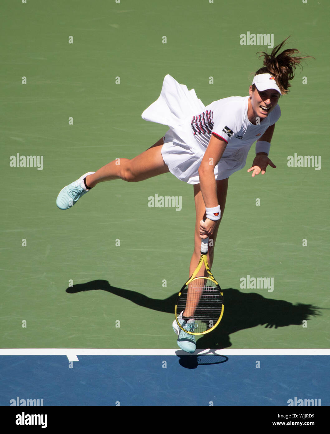 Flushing, Queens, NY, USA. 3. Sep 2019. Johanna Konta (GBR) verliert gegen Elina Svitolina (UKR) 6:4, bei den US Open zu Billie Jean King National Tennis Center in Flushing, Queens, New York © Jo Becktold/CSM/Alamy leben Nachrichten Stockfoto