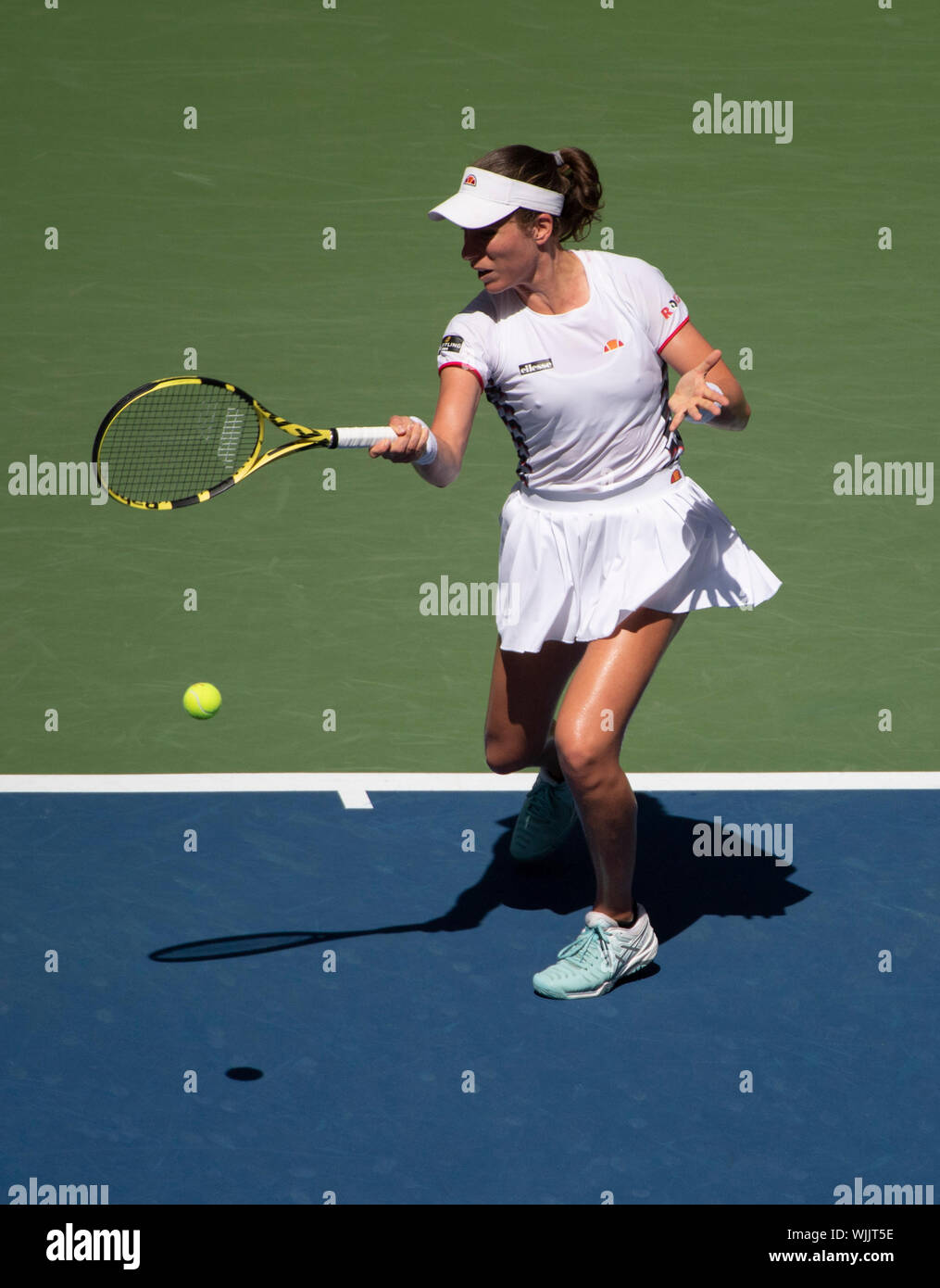 Flushing, Queens, NY, USA. 3. Sep 2019. Johanna Konta (GBR) verliert gegen Elina Svitolina (UKR) 6:4, bei den US Open zu Billie Jean King National Tennis Center in Flushing, Queens, New York © Jo Becktold/CSM/Alamy leben Nachrichten Stockfoto