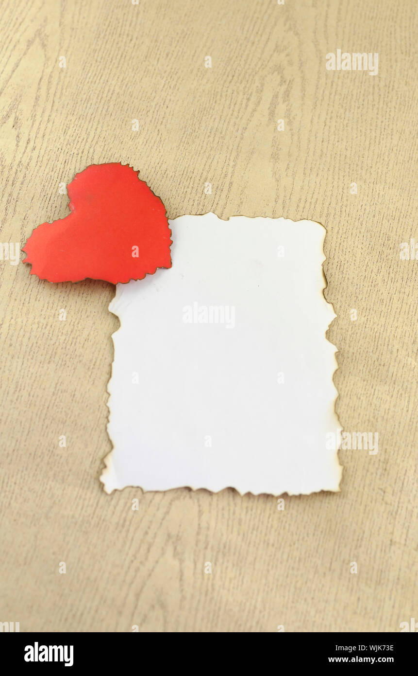 Herz und White paper Stockfoto