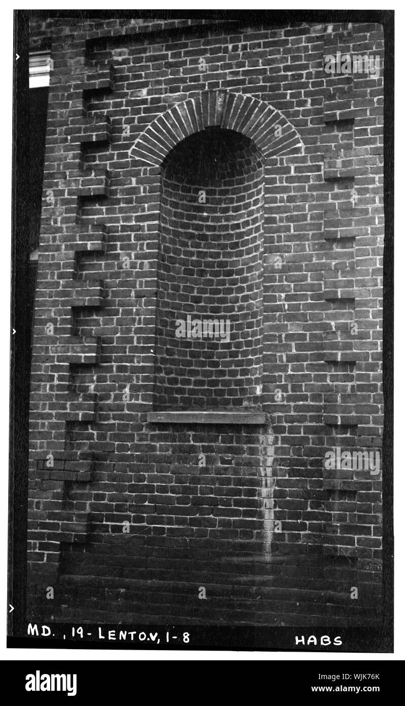 Historischer amerikanischer Gebäude UmfrageT.T. Waterman, Fotograf Oktober 1935. DETAIL DER NISCHE - St. Andrew's Episcopal Church, St. Andrew's Church Road, Leonardtown, St. Mary's County, MD; Waterman, Thomas T, Fotograf; Waterman, Thomas T, Historiker; Forman, H C, Historiker; Cuthbertson, Stuart, Historiker; Smith, D H, Historiker Stockfoto