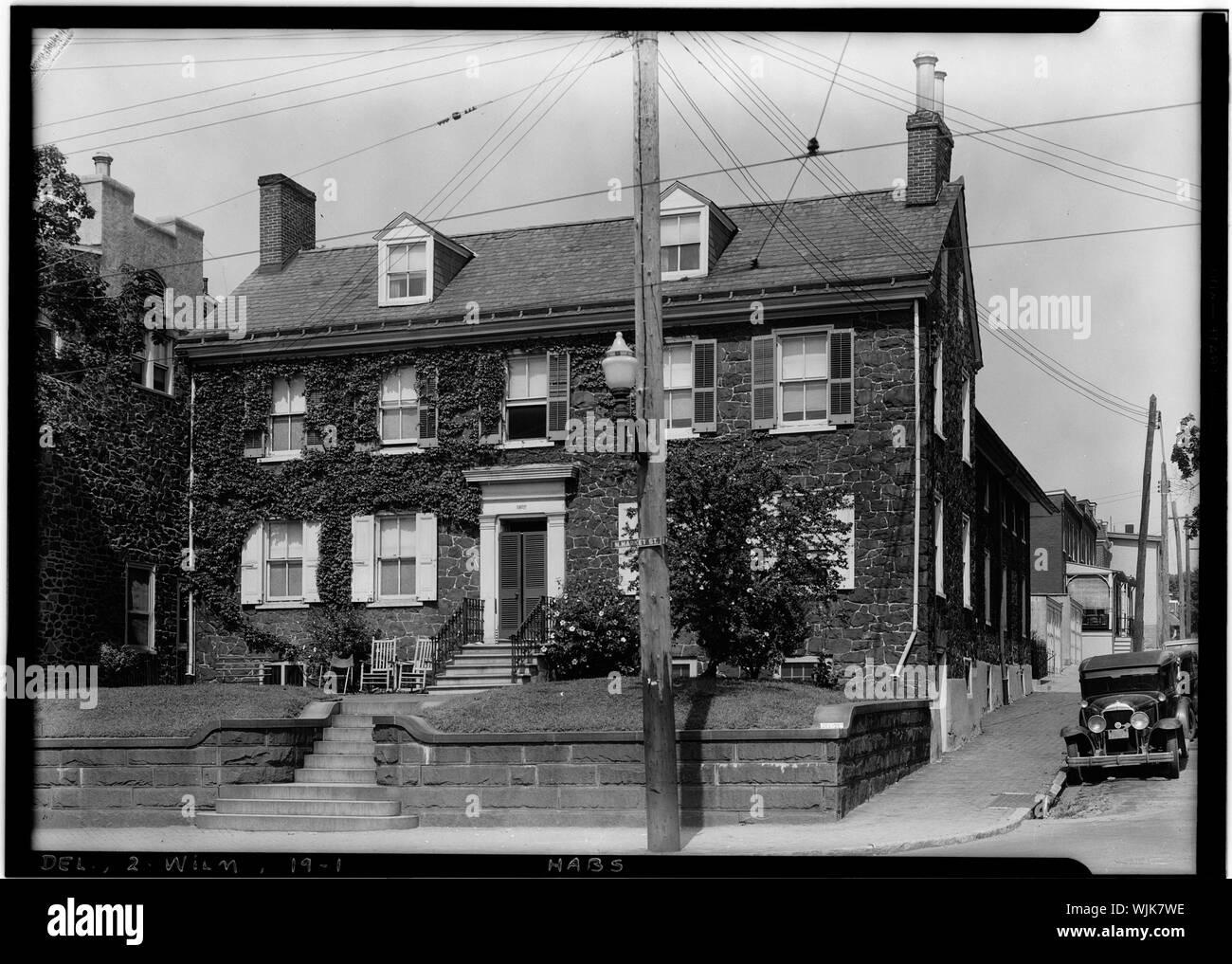 Historischer amerikanischer Gebäude Umfrage W. S. Stewart, Fotograf. August 25, 1936. Ansicht von Nordosten - Edward T. Tatnall House, North Market Street 1807, Wilmington, New Castle County, DE Stockfoto