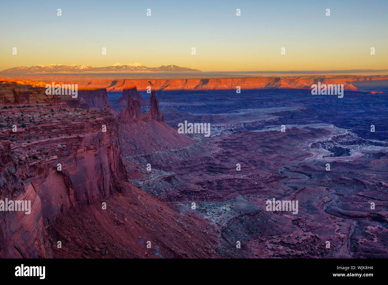 Sonnenuntergang über Canyonlands National Park, Utah Stockfoto