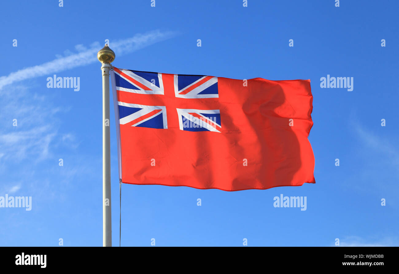 Red Ensign, Flagge, Großbritannien, UK, Versand, Rot Duster, Handelsmarine, Fahnen Stockfoto