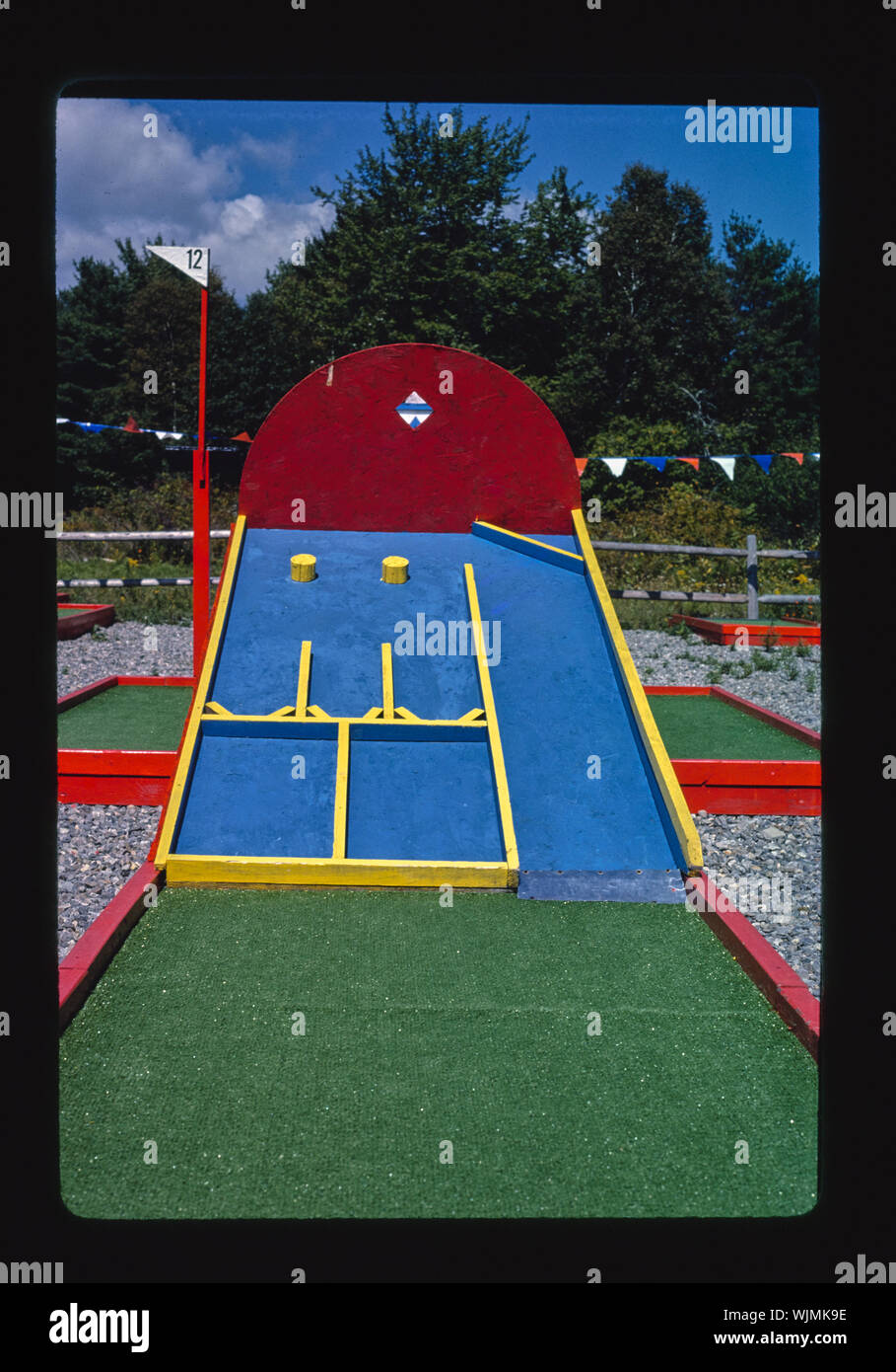 Bohrung in einem Minigolf, Route 1, Waldoboro, Maine Stockfoto