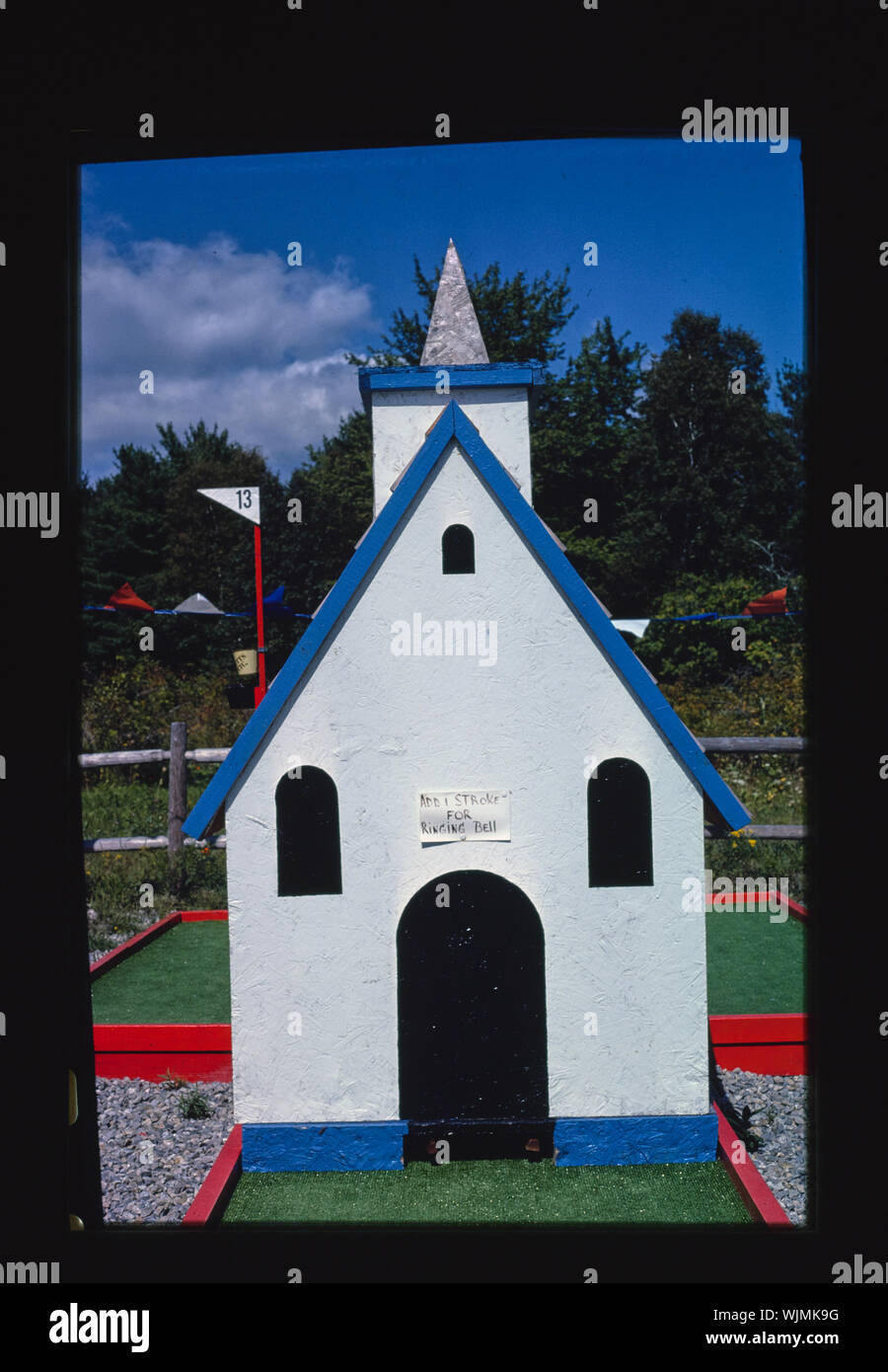 Bohrung in einem Minigolf, Route 1, Waldoboro, Maine Stockfoto