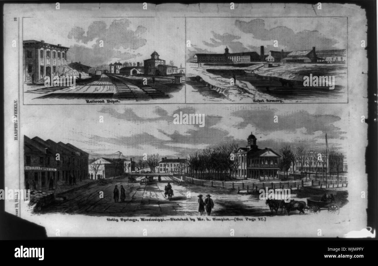 Holly Springs, Mississippi/skizziert, die von Herrn A. Simplot. Stockfoto