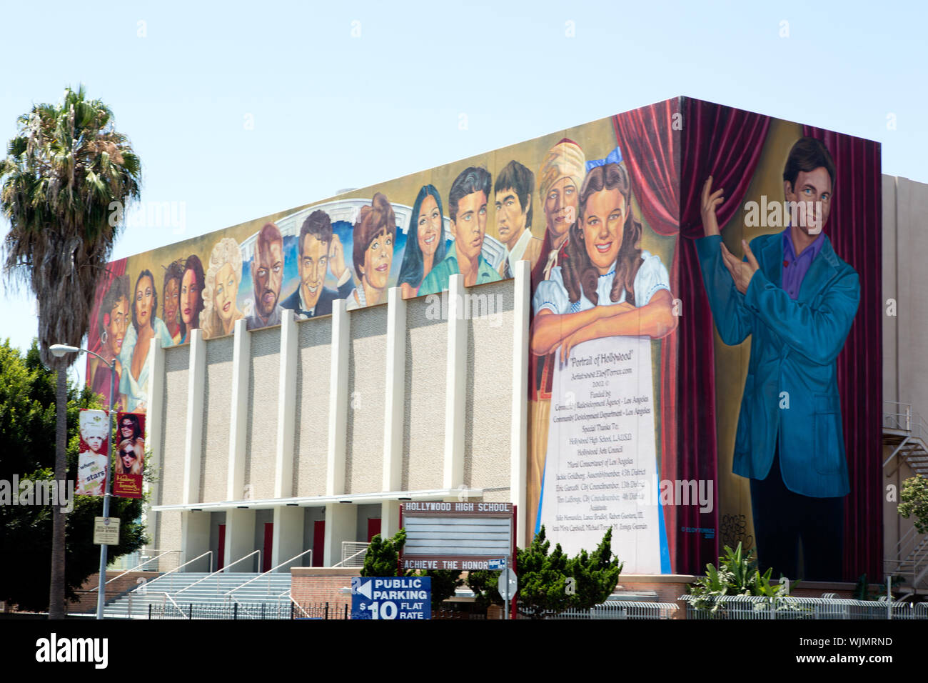 Der Hollywood High School, an der Kreuzung der North Highland Avenue und West Sunset Boulevard in Hollywood Stadtteil von Los Angeles, Kalifornien Stockfoto