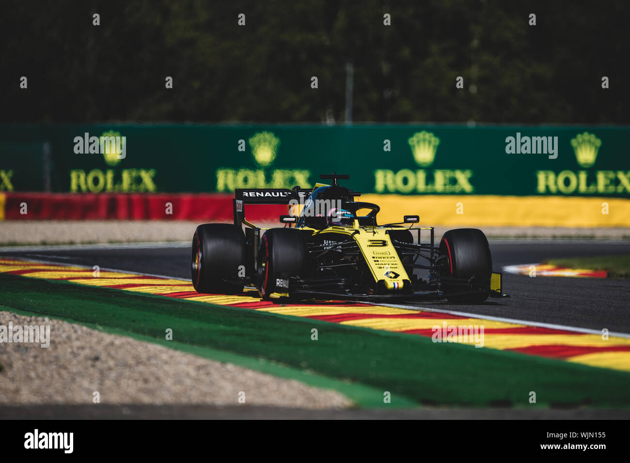 #3, Daniel Ricciardo, AUS, Renault, in Aktion während des Grand Prix von Belgien in Spa Francorchamps Stockfoto