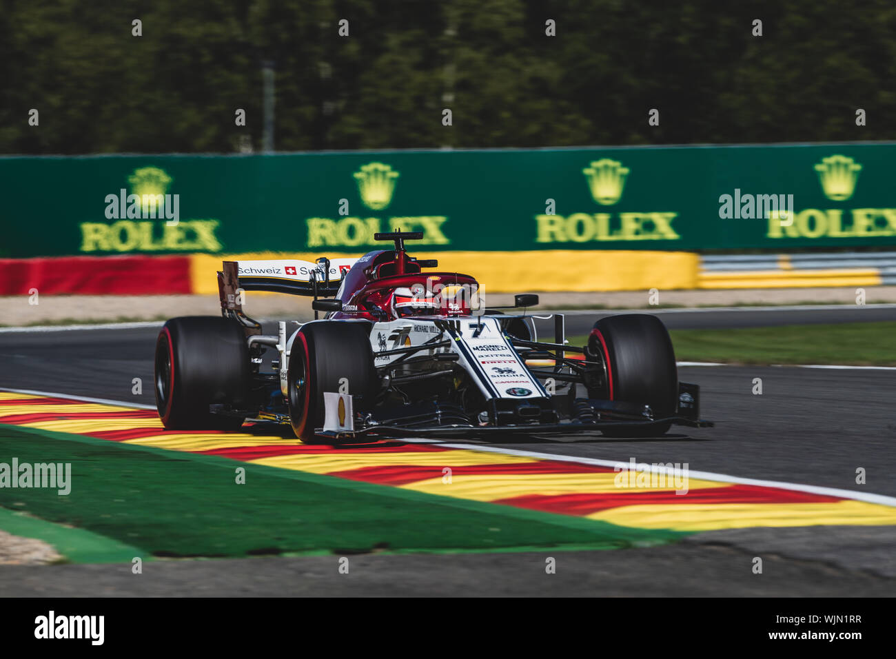 #7, Kimi Räikkönen, FIN, Alfa Romeo, in Aktion während des Grand Prix von Belgien in Spa Francorchamps Stockfoto