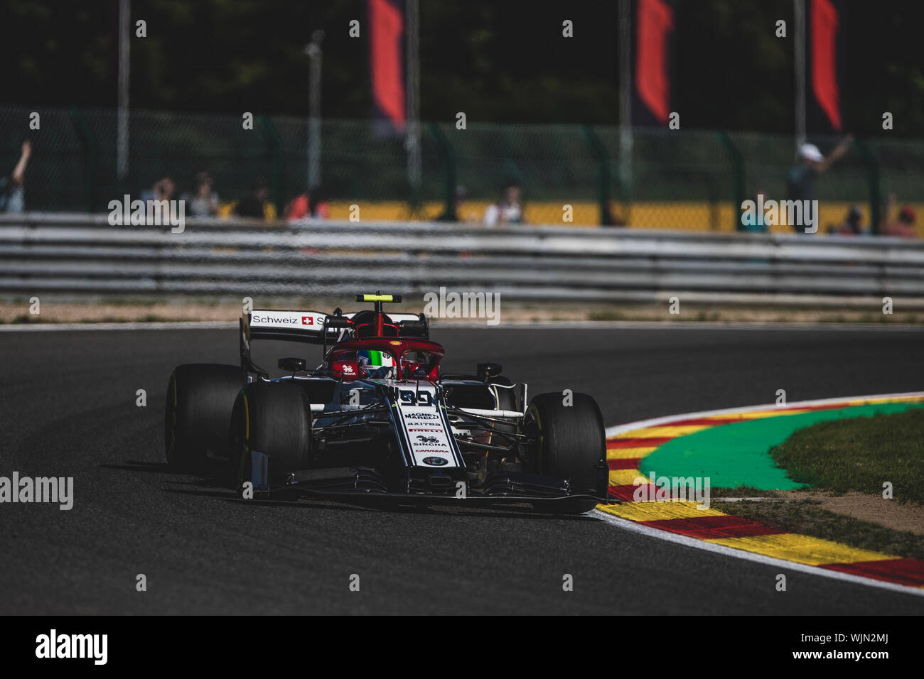 #99, Antonio Giovinazzi, ITA, Alfa Romeo, in Aktion während des Grand Prix von Belgien in Spa Francorchamps Stockfoto